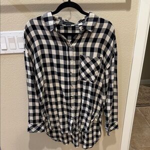Sanctuary Black and White Plaid Shirt